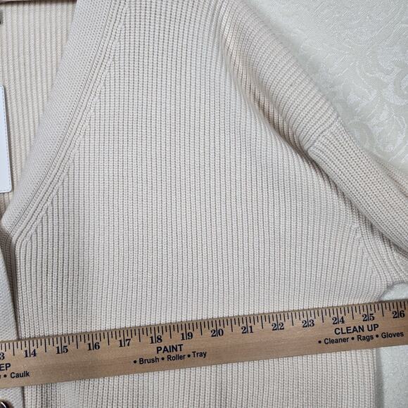 Lillusory Cardigan Sweater sz M Beige Sand Chunky Knit Long Sleeve Preppy - Picture 10 of 12